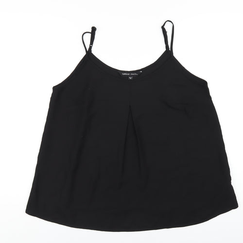 Capsule Womens Black Polyester Camisole T-Shirt Size 16 Round Neck