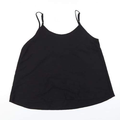 Capsule Womens Black Polyester Camisole T-Shirt Size 16 Round Neck