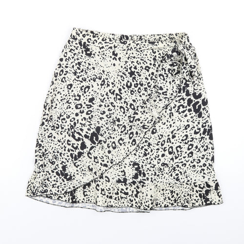 Nasty Gal Womens Ivory Geometric Polyester A-Line Skirt Size 30 in