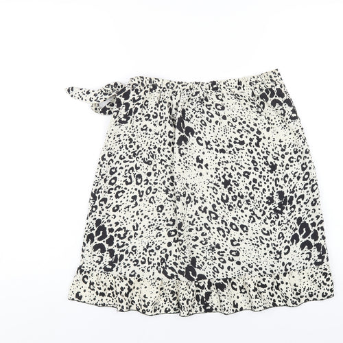 Nasty Gal Womens Ivory Geometric Polyester A-Line Skirt Size 30 in