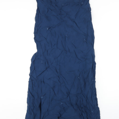Adini Womens Blue Viscose A-Line Skirt Size S