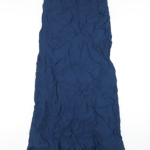 Adini Womens Blue Viscose A-Line Skirt Size S