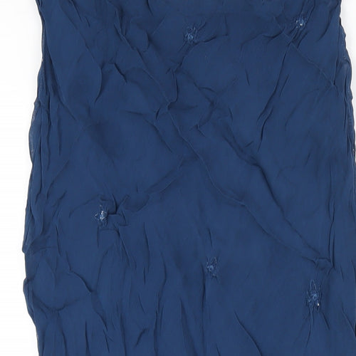 Adini Womens Blue Viscose A-Line Skirt Size S