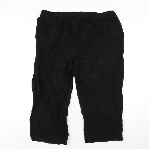 Capsule Womens Black Viscose Trousers Size 20 L23 in Regular Drawstring