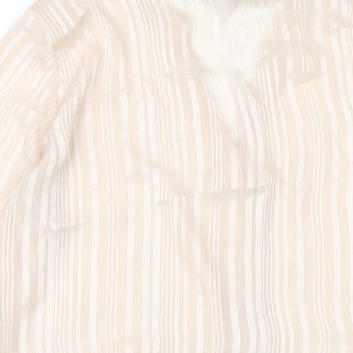 Wallis Womens Ivory Polyester Basic Button-Up Size 10 V-Neck