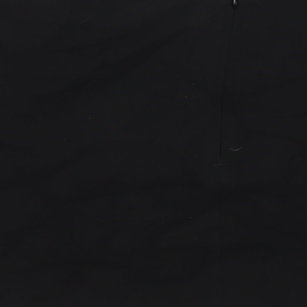 Marks and Spencer Womens Black Polyester Mini Skirt Size 22 Zip