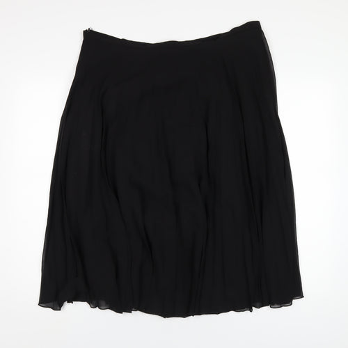 ASOS Womens Black Polyester Pleated Skirt Size 18 Zip