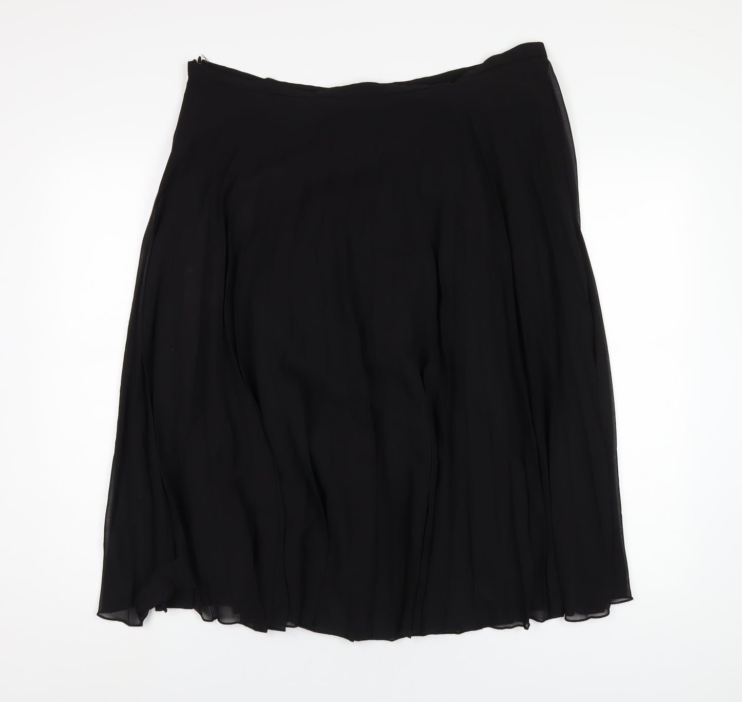 ASOS Womens Black Polyester Pleated Skirt Size 18 Zip