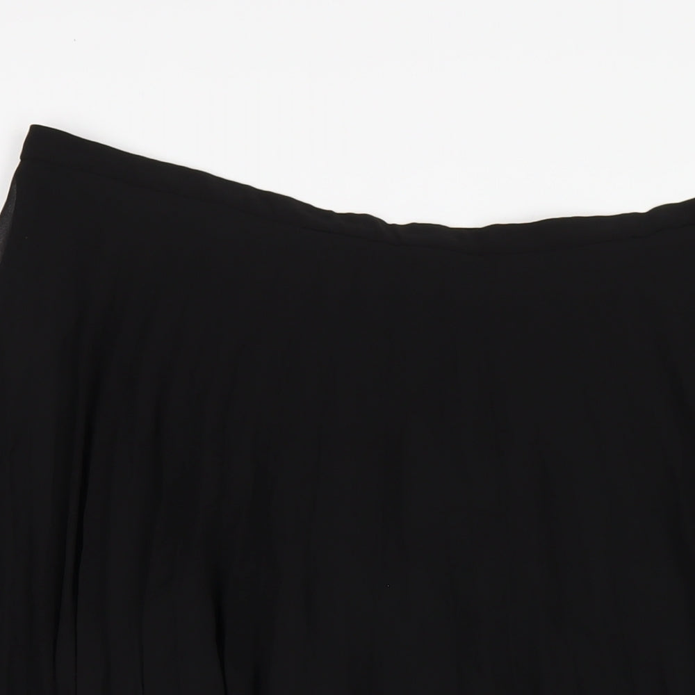 ASOS Womens Black Polyester Pleated Skirt Size 18 Zip