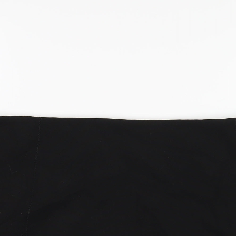 Marks and Spencer Womens Black Polyester Mini Skirt Size 22 Zip