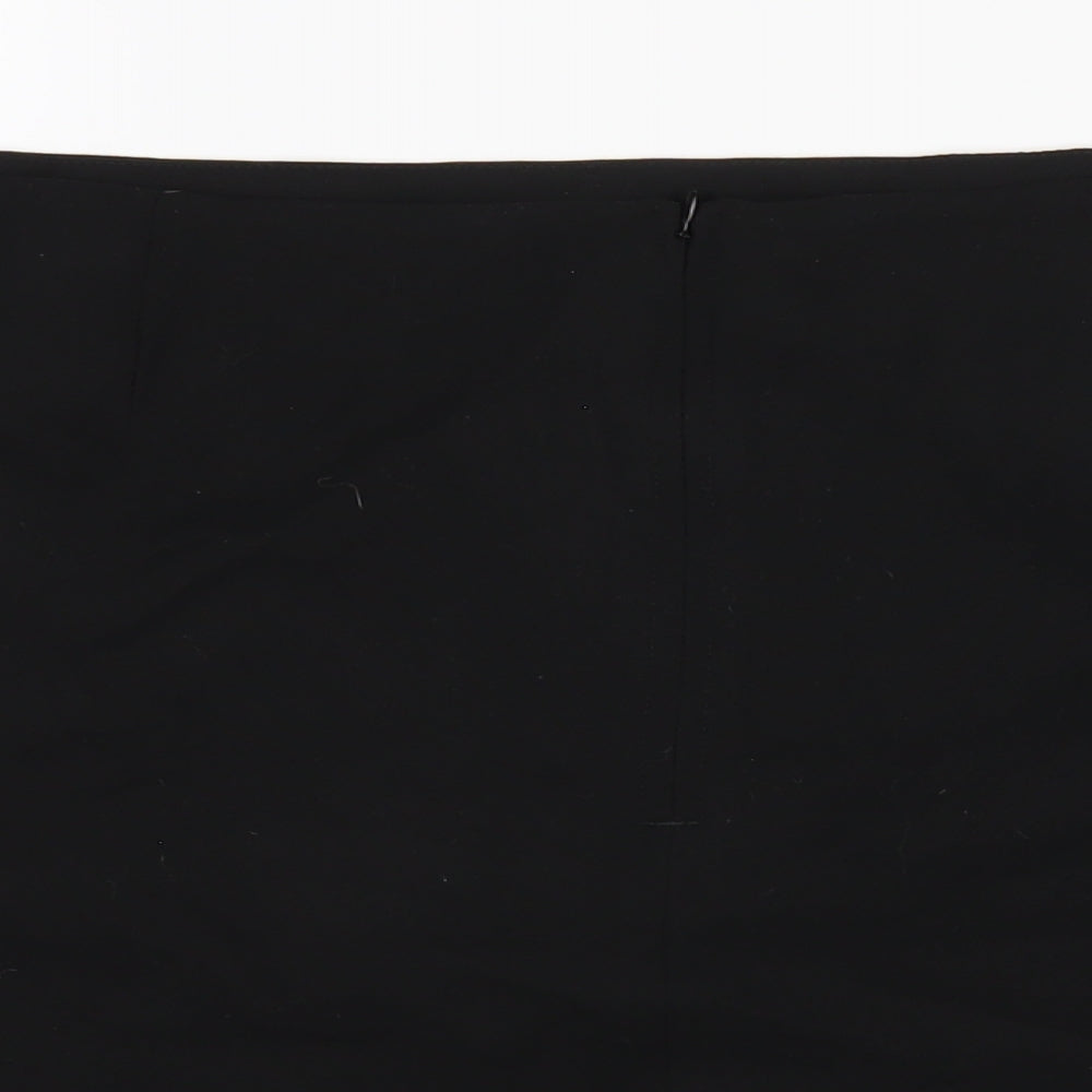 Marks and Spencer Womens Black Polyester Mini Skirt Size 22 Zip