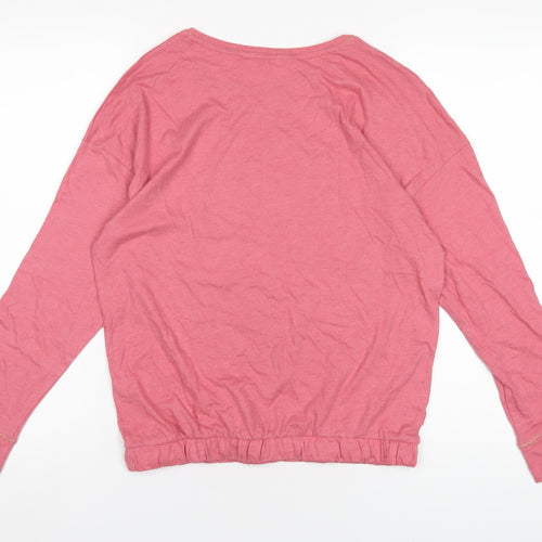 Marks and Spencer Womens Pink Solid Cotton Top Pyjama Top Size 10