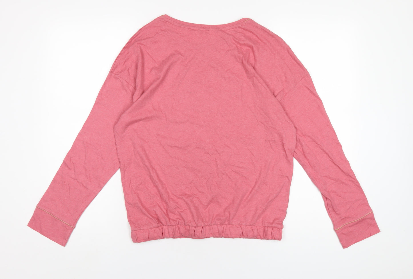 Marks and Spencer Womens Pink Solid Cotton Top Pyjama Top Size 10