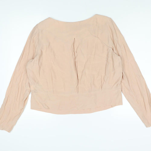Marks and Spencer Womens Pink Viscose Basic Blouse Size 16 Round Neck