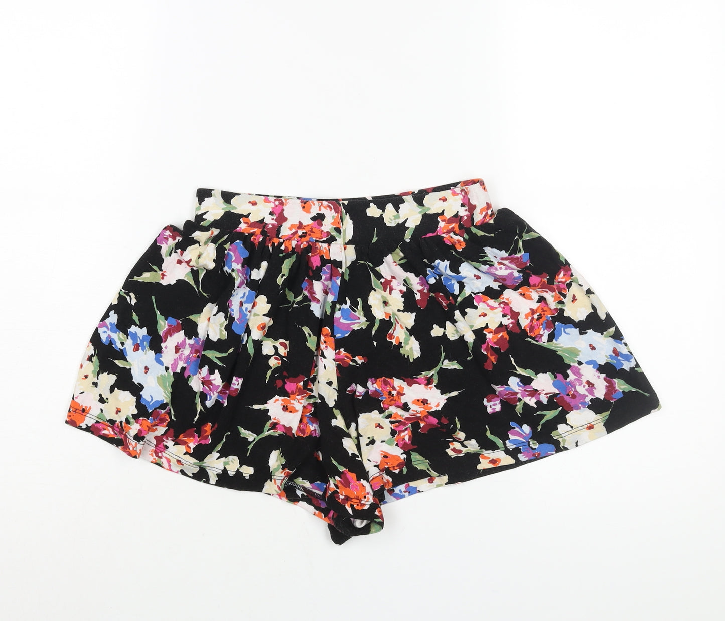 ASOS Womens Multicoloured Floral Viscose Basic Shorts Size 8 Regular Pull On