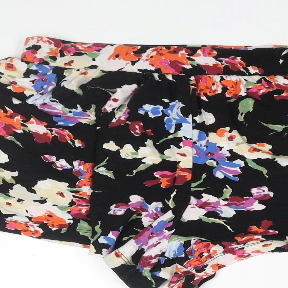 ASOS Womens Multicoloured Floral Viscose Basic Shorts Size 8 Regular Pull On