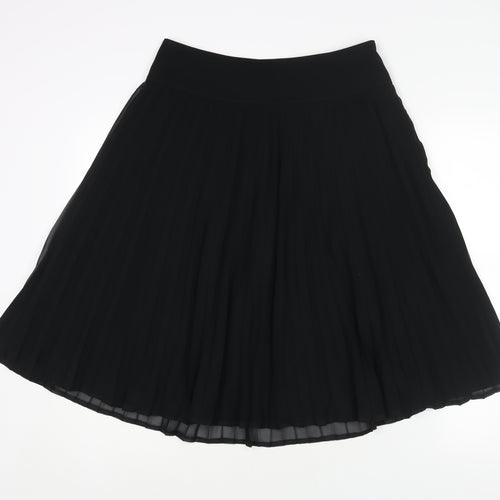 Planet Womens Black Polyester Pleated Skirt Size 8 Zip