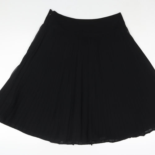 Planet Womens Black Polyester Pleated Skirt Size 8 Zip