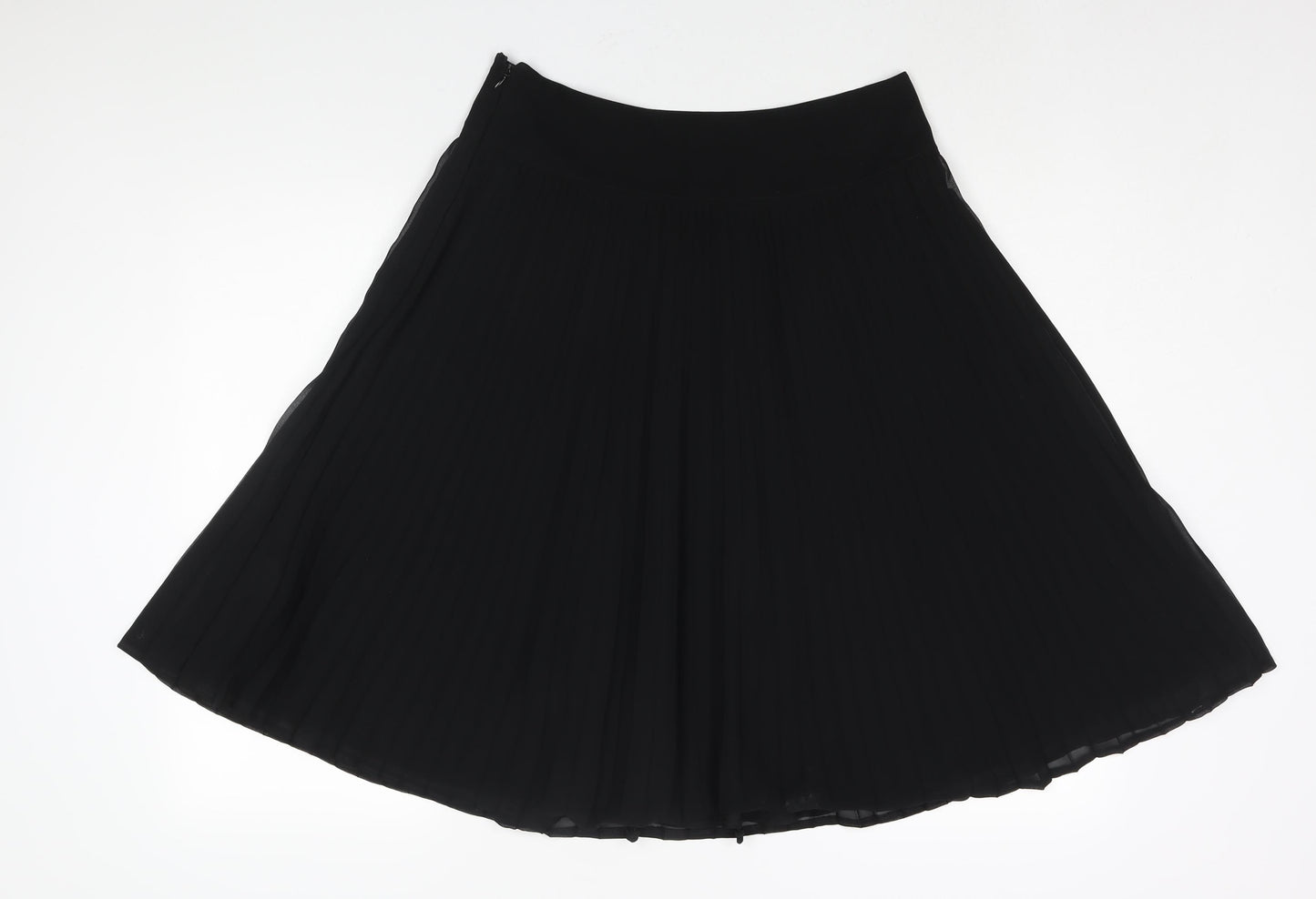 Planet Womens Black Polyester Pleated Skirt Size 8 Zip