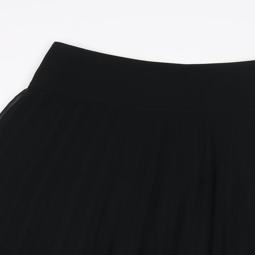Planet Womens Black Polyester Pleated Skirt Size 8 Zip