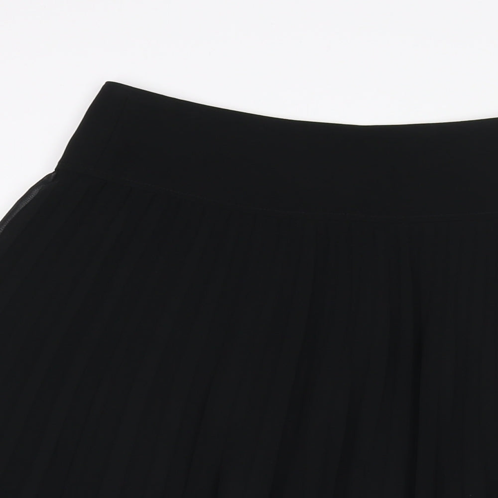Planet Womens Black Polyester Pleated Skirt Size 8 Zip