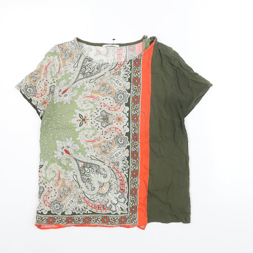 Chattawak Womens Multicoloured Colourblock Viscose Basic Blouse Size 10 Round Neck - Paisley Print