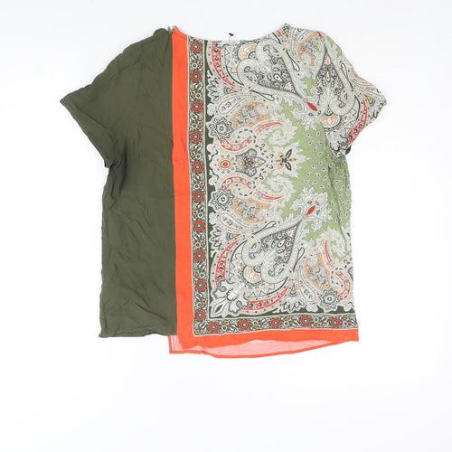 Chattawak Womens Multicoloured Colourblock Viscose Basic Blouse Size 10 Round Neck - Paisley Print