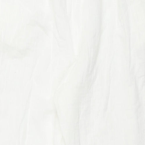 Marks and Spencer Womens White Solid Cotton Top Lounge Pants Size 18 Drawstring