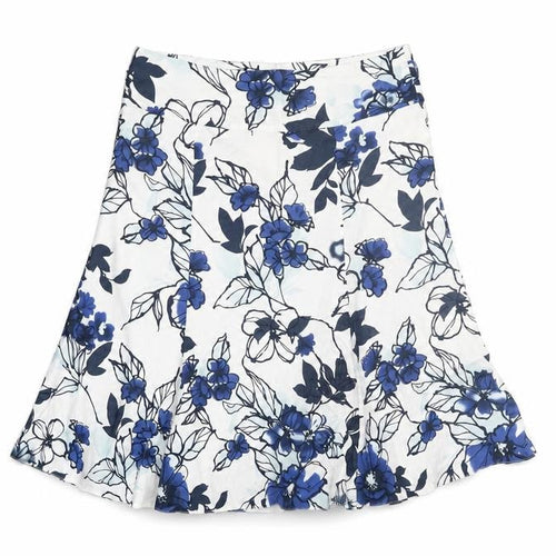 CMD Womens Blue Floral Polyester Trumpet Skirt Size 34 in Zip