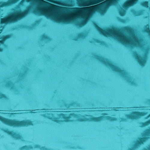 Klass Womens Blue Polyester Basic Blouse Size 14 Round Neck - Bow