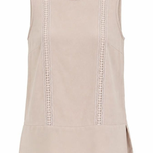Warehouse Womens Pink Polyester Camisole Blouse Size 8 Round Neck - Lace Detail