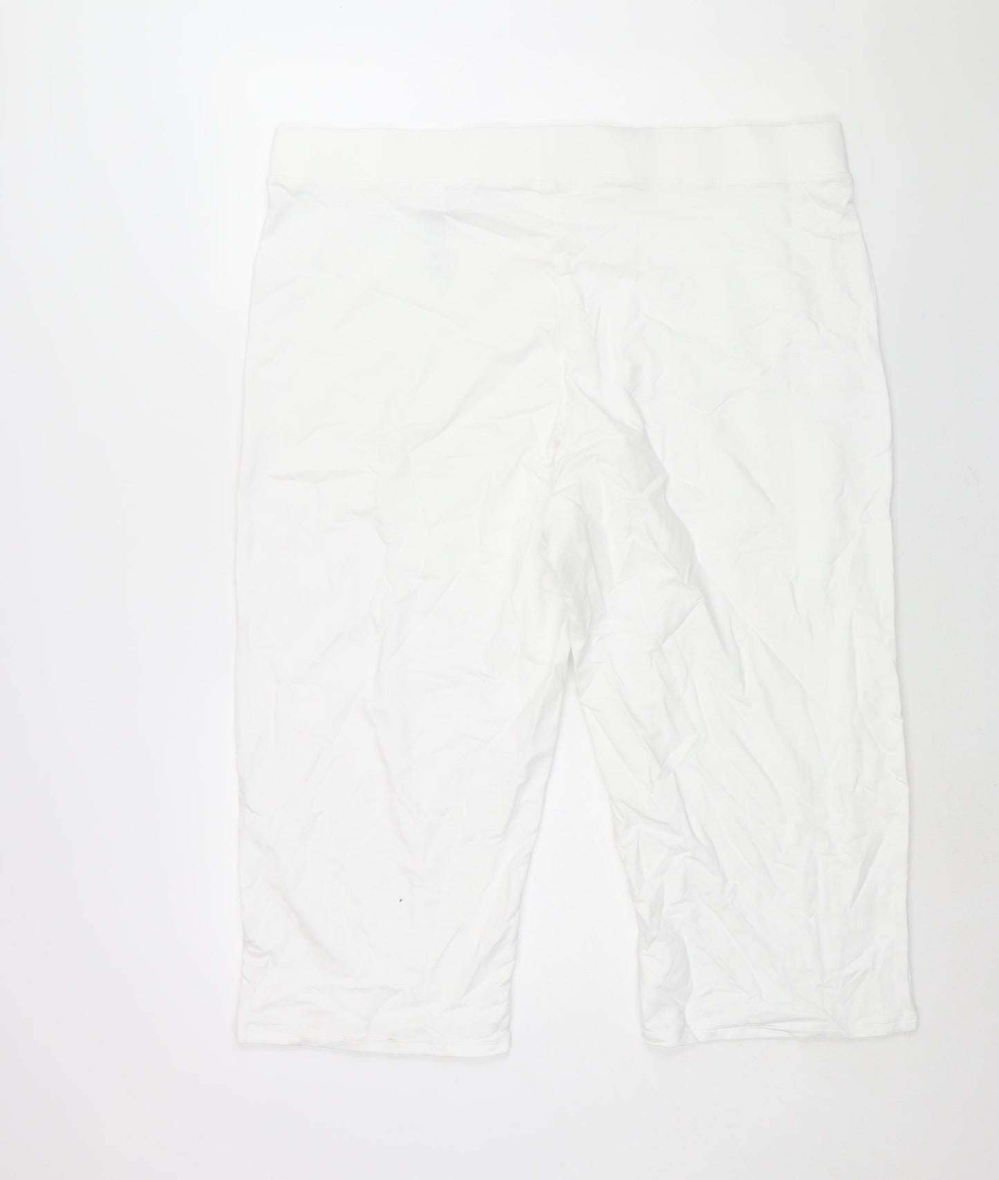 Marks and Spencer Womens White Cotton Capri Trousers Size 22 L22 in Regular