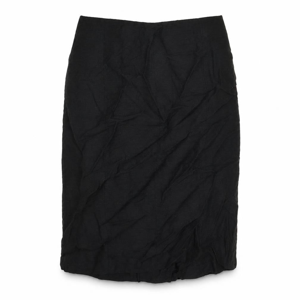 Phase Eight Womens Black Viscose Straight & Pencil Skirt Size 10 Zip