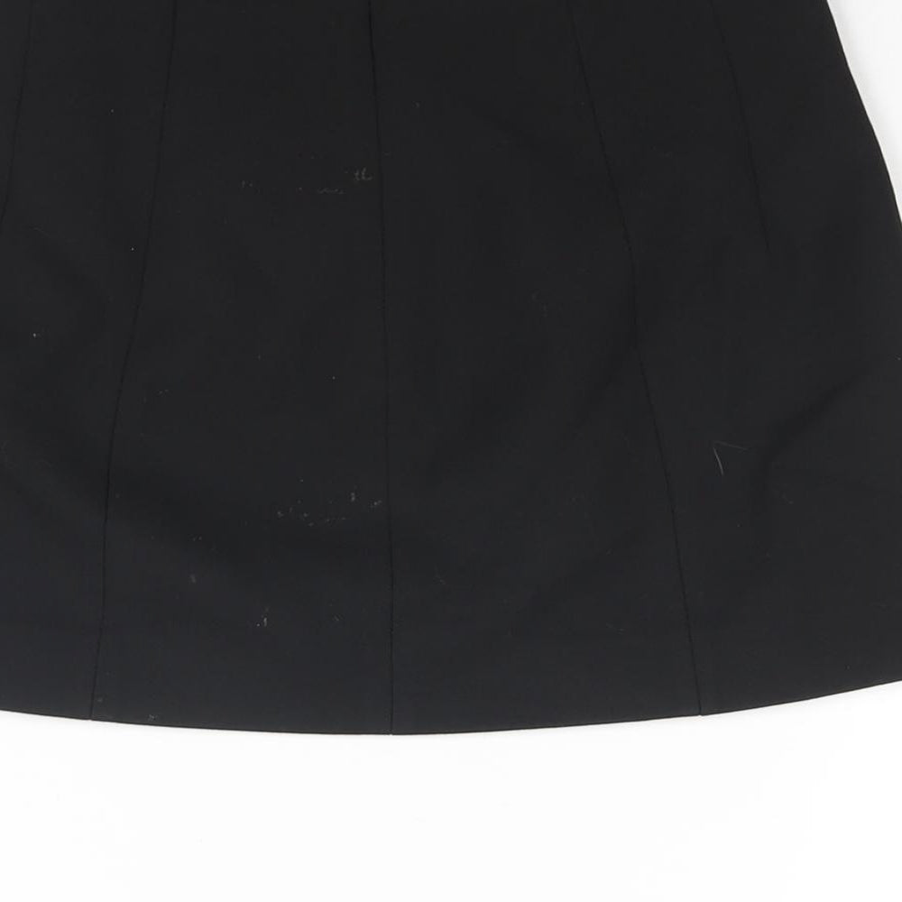Zara Womens Black Polyester Mini Skirt Size S Zip