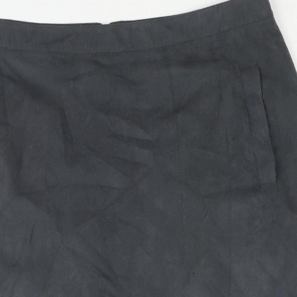 Laura Ashley Womens Grey Polyester Straight & Pencil Skirt Size 16 Zip - Vented