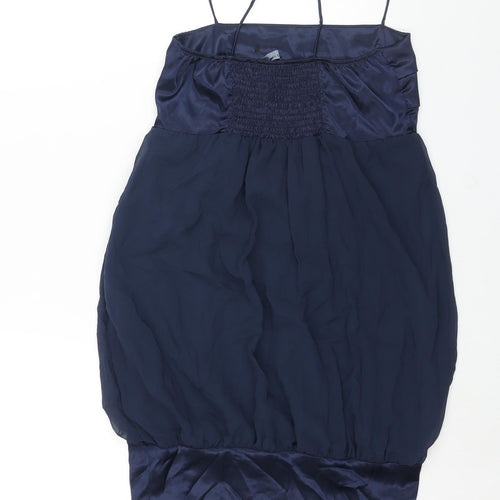 Zara Womens Blue Polyester Mini Size L Square Neck Pullover