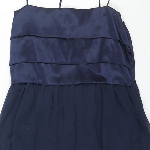 Zara Womens Blue Polyester Mini Size L Square Neck Pullover