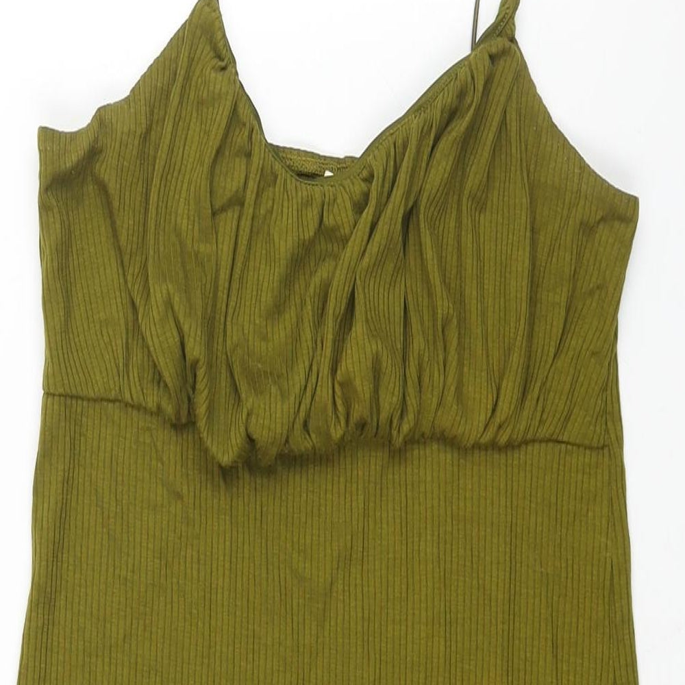 Urban Outfitters Womens Green Polyester Mini Size M Scoop Neck Pullover