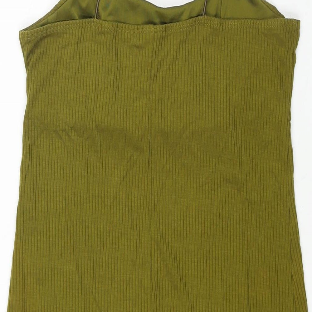 Urban Outfitters Womens Green Polyester Mini Size M Scoop Neck Pullover