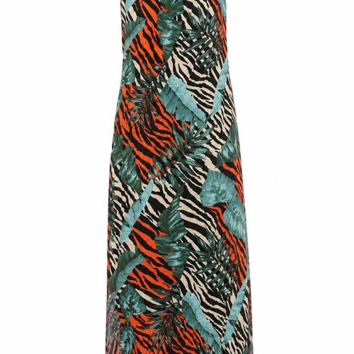 Dorothy Perkins Womens Multicoloured Geometric Viscose Maxi Size 10 Round Neck Tie - Side Slits