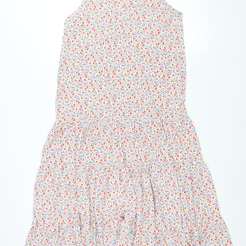Mango Womens Multicoloured Geometric Polyester Maxi Size S Round Neck Hook & Eye - Smocked Floral Print