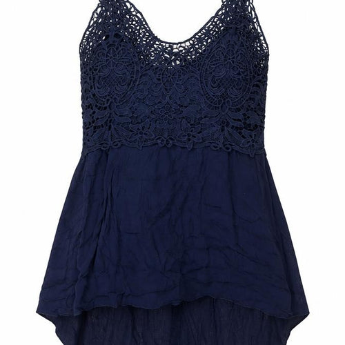 Apricot Womens Blue Viscose Camisole Blouse Size 10 Scoop Neck - Lace Detail