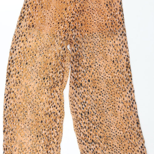 River Island Girls Orange Geometric Polyester Cropped Trousers Size 7-8 Years Regular Pullover - Bow Semi Sheer Undershorts