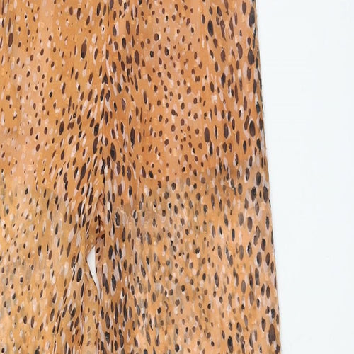 River Island Girls Orange Geometric Polyester Cropped Trousers Size 7-8 Years Regular Pullover - Bow Semi Sheer Undershorts