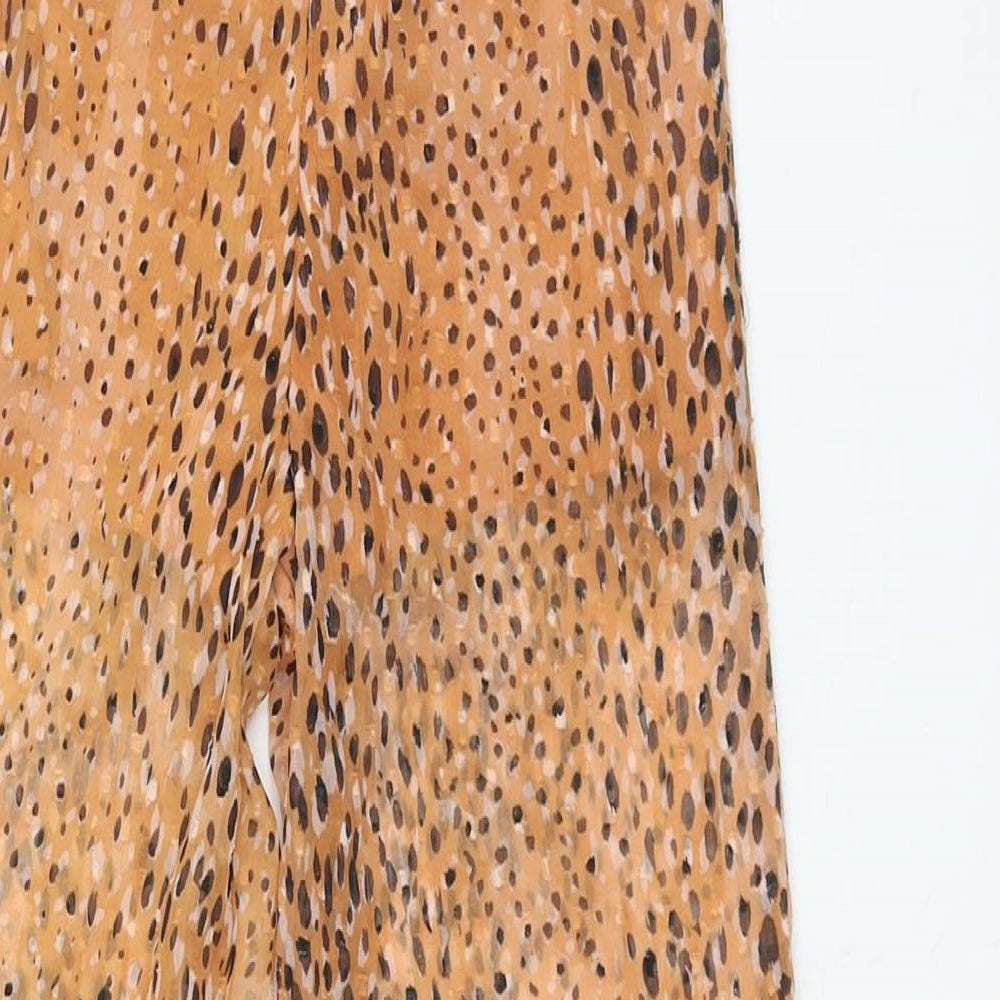 River Island Girls Orange Geometric Polyester Cropped Trousers Size 7-8 Years Regular Pullover - Bow Semi Sheer Undershorts