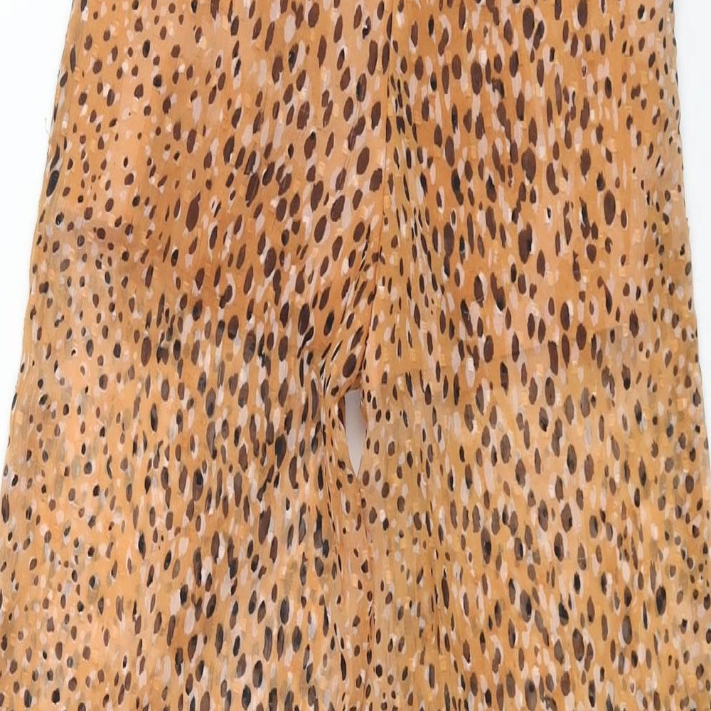 River Island Girls Orange Geometric Polyester Cropped Trousers Size 7-8 Years Regular Pullover - Bow Semi Sheer Undershorts