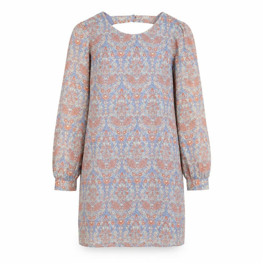 Front view of New Look women’s multicoloured floral polyester shift, size UK 10, round neck button - open back