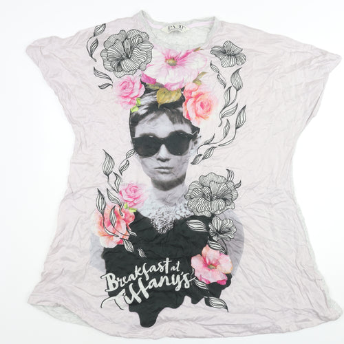 Breakfast at Tiffany's Womens Multicoloured Silk Tunic Blouse Size XS Round Neck - Audrey Hepburn Breakfast at Tiffany's Print