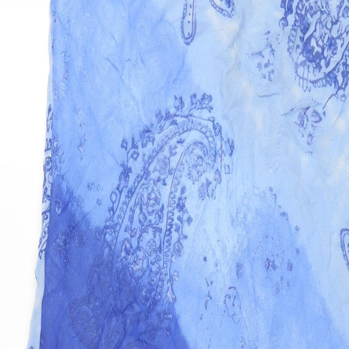 Wallis Womens Blue Paisley Polyester A-Line Skirt Size 18 - Ombre