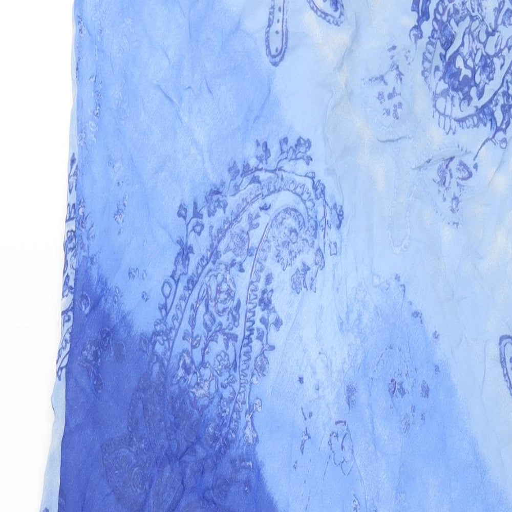 Wallis Womens Blue Paisley Polyester A-Line Skirt Size 18 - Ombre